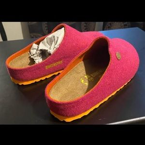 Birkenstock Fuchsia and Tangerine Slip-On Sandals